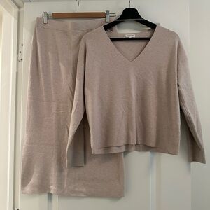 Cream Sweater & Skirt - Matching Set